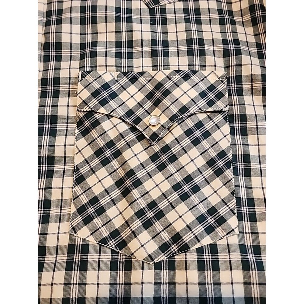 Rafter  C Ranchwear Shirt Men L Flap Pocket Plaid  Pearl Snap Western  Cowboy